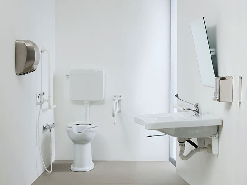 Kit lavabo + bidet + WC per disabili con sedile incluso
